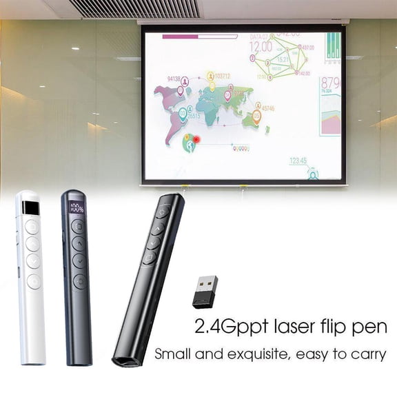 Blarkrus S7 With Display Black New S7 Multimedia Page Turning Pen Ppt With Digital Display Teaching Multi-Functional Wireless Pointer Pen