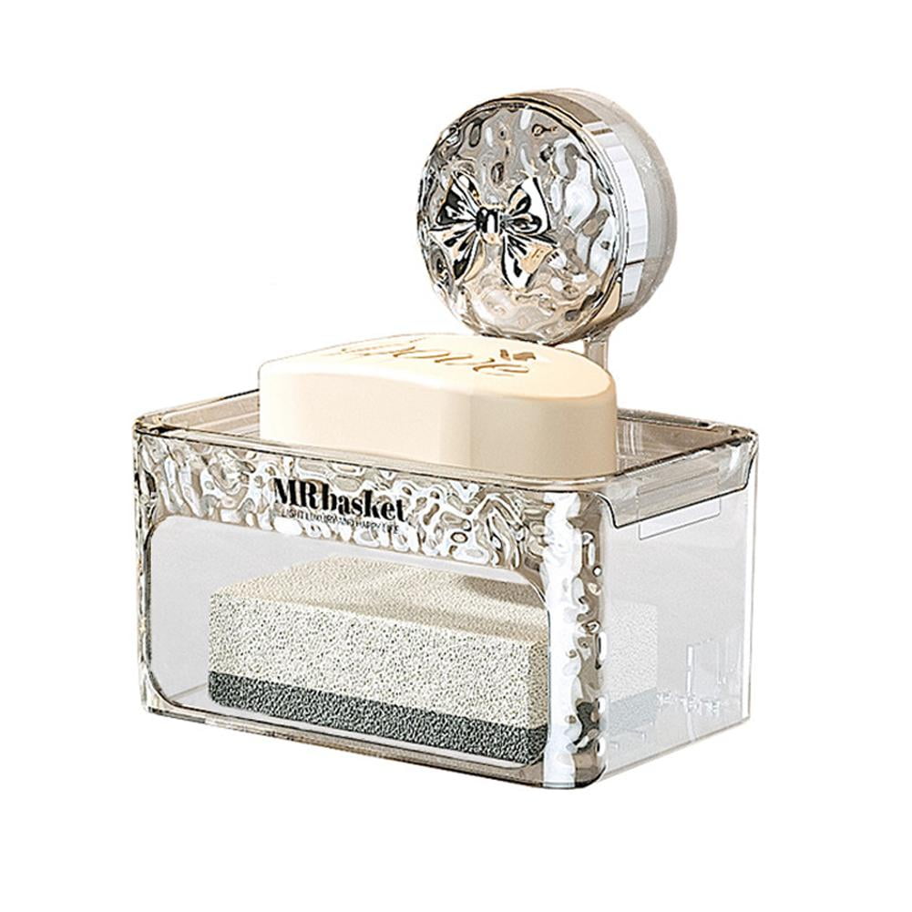 Blarkrus SingleDouble Layer Drain Soap Box Wall Mounted Home Bathroom