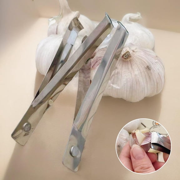 Blarkrus Stainless Steel Garlic Peeler, Garlic Skin Remover, Garlic Peeling Clip Garlic Tweezers Garlic Shell Off Tools Gadgets Kitchen Accessories