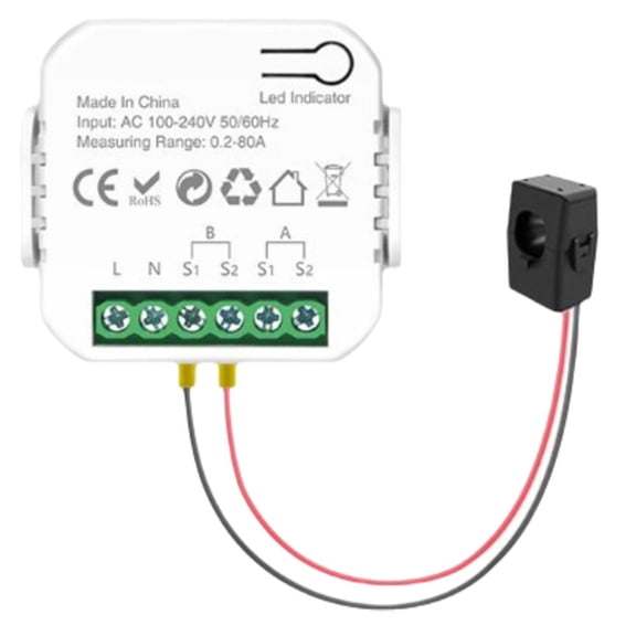 Blarkrus Tuya WIFI Smart Dual Channel Energy Meter with Buzzer Alarm and App A