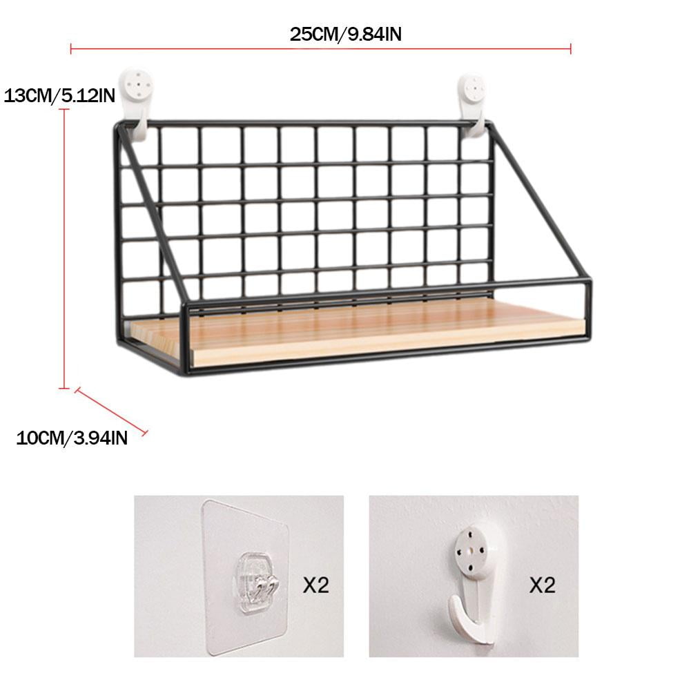 Blarkrus Wall Mounted Shelves Non Perforated Wall Iron Hanging Basket