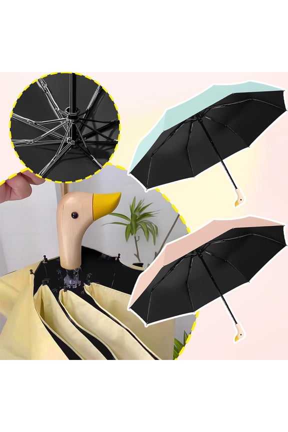 Blarkrus Wooden Du Mouth Rainy S Umbrella Handle Cartoon AB Bones Umbrella 8