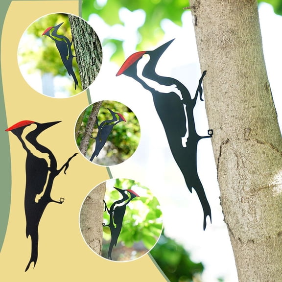 Blarkrus Woodpr Bird Silhouette Bare Metal Garden Home Ornament Decti C3L2 N1