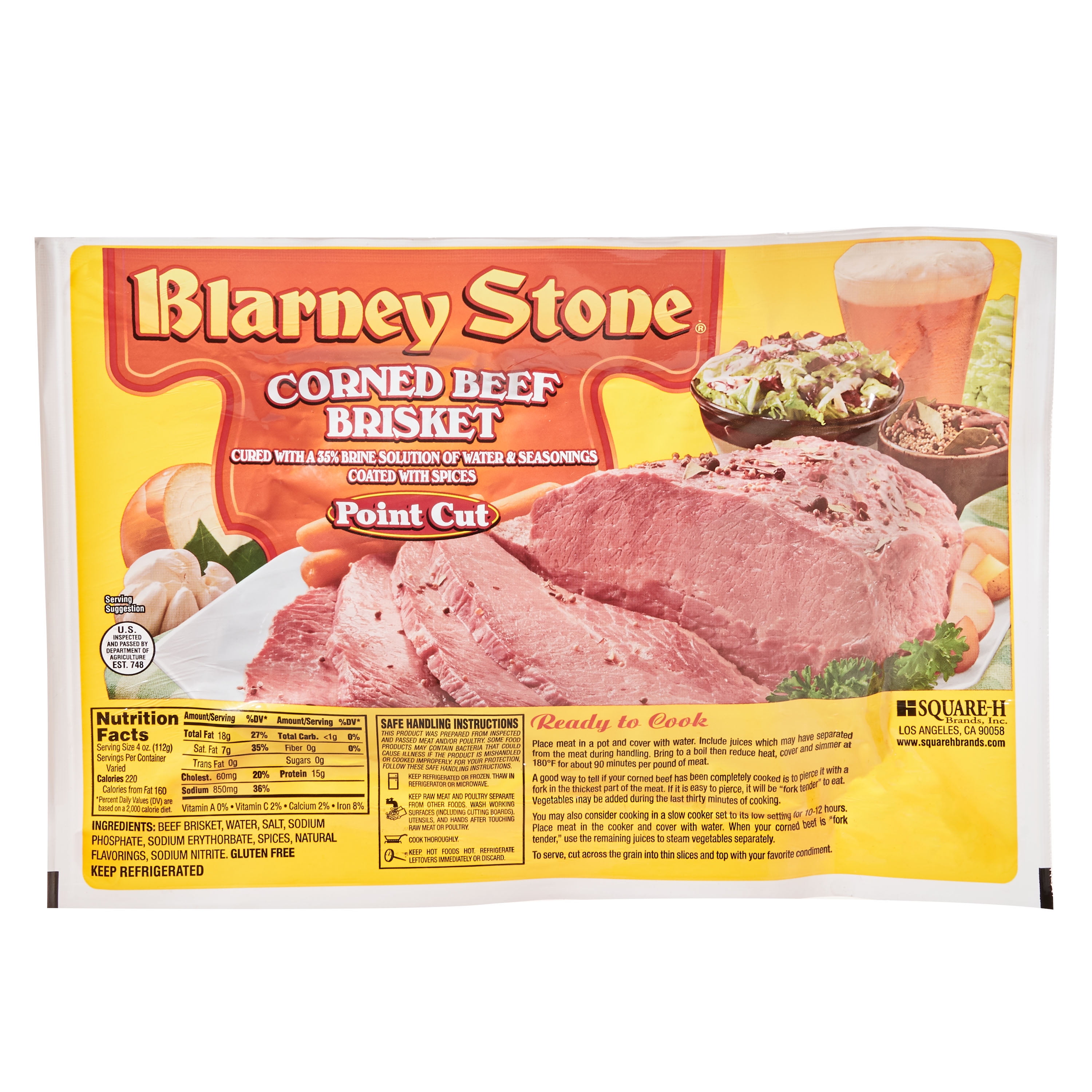 Blarney Stone No MSG Gluten Free Corned Beef Brisket Point 1.753.25 lb