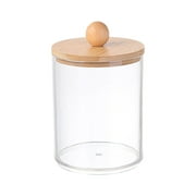 Blasgw 10oz Clear Plastic Qtip Holder Cotton Ball Jar for Bathroom Compact Storage Canister for Cotton Swabs, Rounds More - Travel-Friendly Organizer with Removable Lid Clear