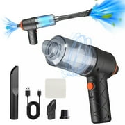 Blasgw 120W Handheld Car Vacuum Cleaner - Portable USB Rechargeable Auto Vacuum with Strong Suction, Mini Dust Buster Kit, Multifunctional Accessories for Detailing, Washable Filter Black