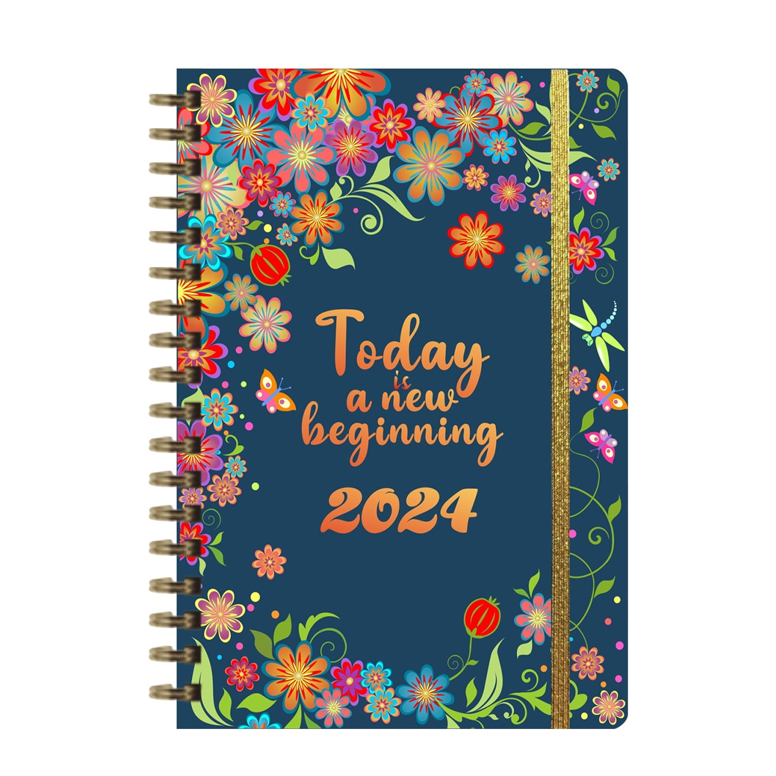 Blasgw 2024-2026 New Year's Day Efficiency Manual Daily Work Plan Calendar Notebook Notebook L 