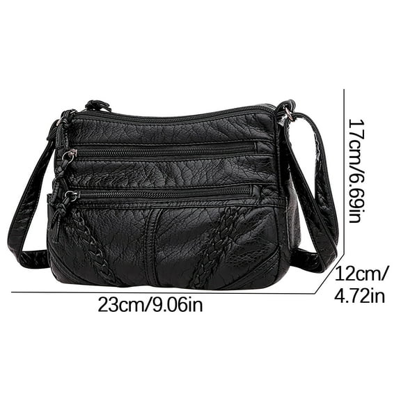 Blasgw 2024 New Leather Bag,Mom's Bag, Ladies' Multi Compartment Crossbody Bag, Large Capacity Soft Leather Bag Black