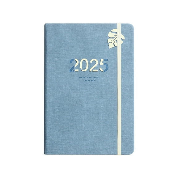 Blasgw 2025 Academic Year Weekly Notebook Planner - Blue Paper Scheduler with Ribbon Bookmark Lay-Flat Binding, Ideal for Students, Business Professionals, Travelers Sky Blue