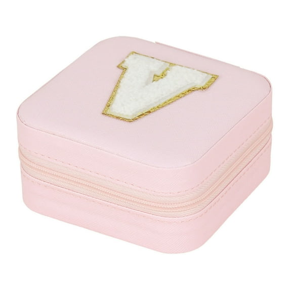 Blasgw 26 Letters Earring Jewelry Display Storage Box Case Organizer Flannel Tray Holder Gift V