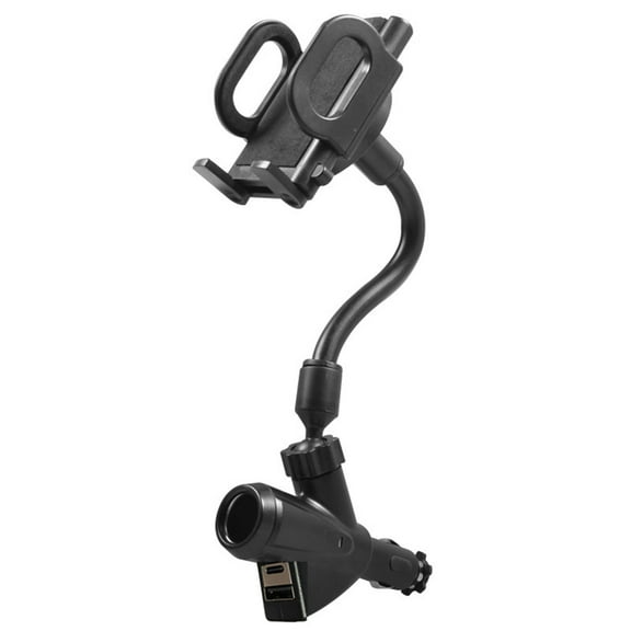 Blasgw 360° Rotating Car Phone Mount & Dual USB-C Car Charger, Universal Dashboard Phone Holder with 5V/2.1A Fast Charging for Smartphones & Tablets, Compatible with iOS, Android Devices Black