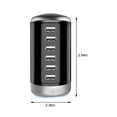 thumbnail image 1 of Blasgw 6 USB Smart Fast Charger 6A Multi-port USB Cylindrical Charger,applicable To Android And IOS Mobile Phones, MP3/MP4, Cameras, Tablets,etc. Fast Charging Socket Black, 1 of 7