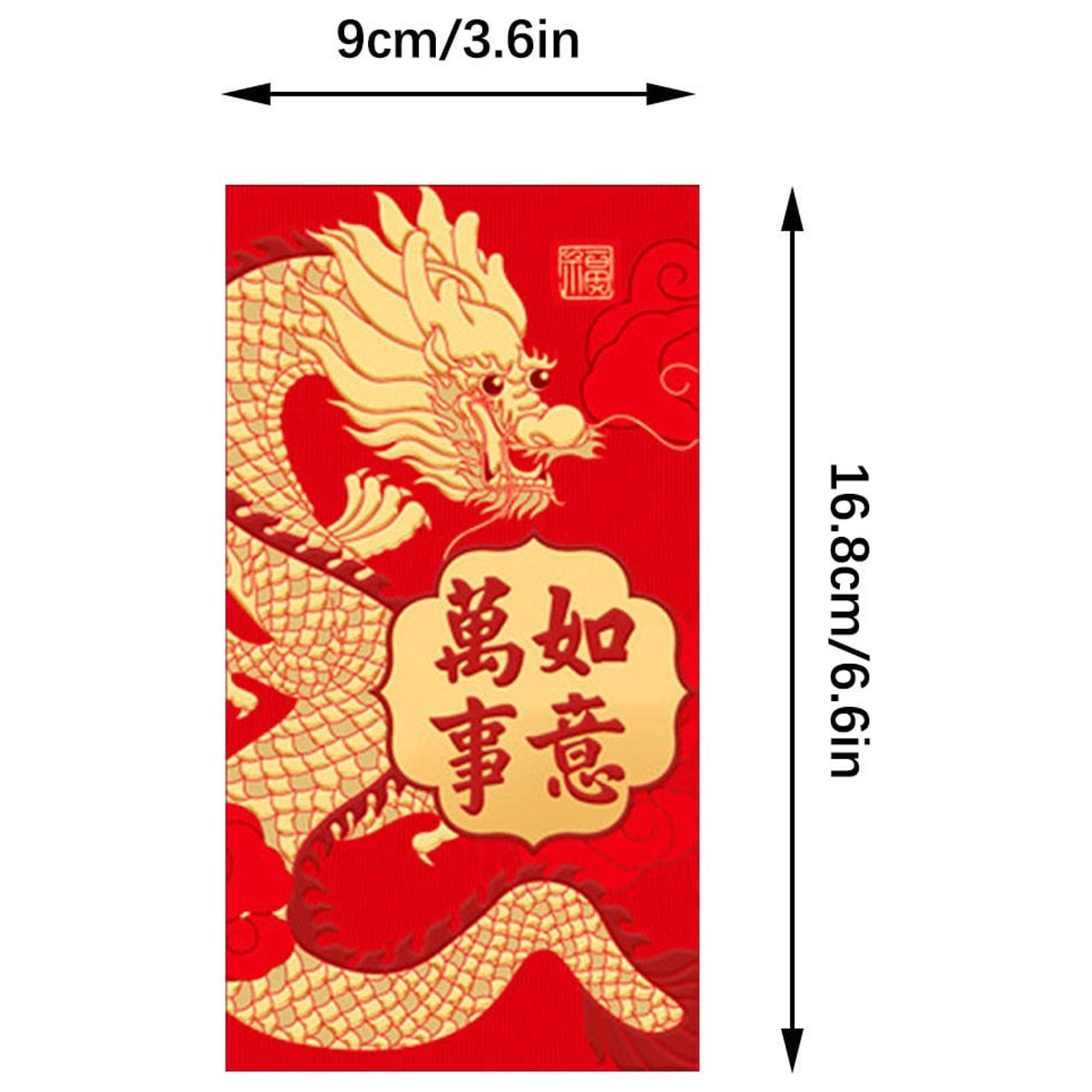 Blasgw 6pc Red Envelopes Chinese New Year Dragon Lunar New Year Of The