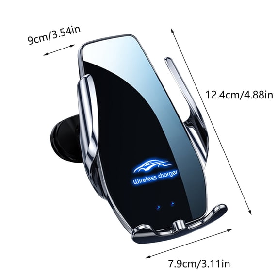 Blasgw ABS Phone Mount with Infrared Auto-Clamp,2-in-1 Upgrade,Adjustable Wireless Charging, 360° Rotatable Car Phone Holder for Universal Compatibility & Enhanced Charging Experience Silver