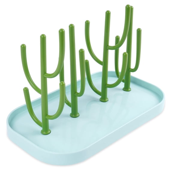Blasgw Baby Cactus Milk Bottle Drying Rack Multifunctional Infant Milk Bottle Water Cup Rack Removable Milk Bottle Rack Blue