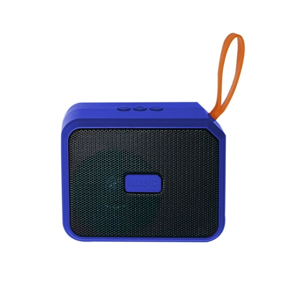 Blasgw Black Portable Bluetooth Speaker - 5W Multifunctional with Memory Card, FM Radio, Hands-Free Calling, and Voice Notifications for Street Vending and Night Markets Blue