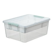 Blasgw Building Block Compatible Toy Storage Box Multi-Layer Stackable Organizer with Removable Trays for Lego,Small Pellets,Arts Crafts,Stationery - Clear Plastic Storage Solution with Secure Lid D