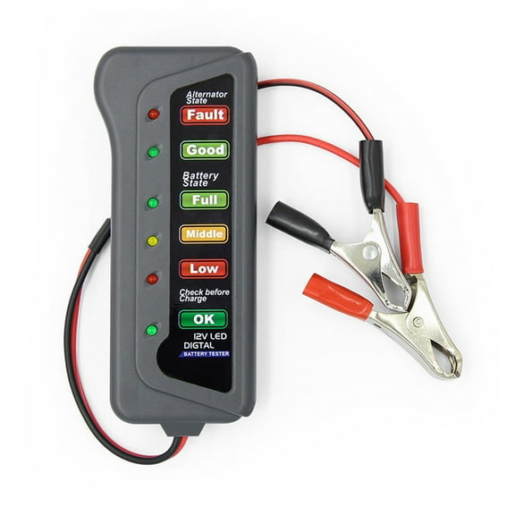 Blasgw Car 12V Digital Battery Alternator Tester 6 LED Lights Display Diagnostic Tool As Shown