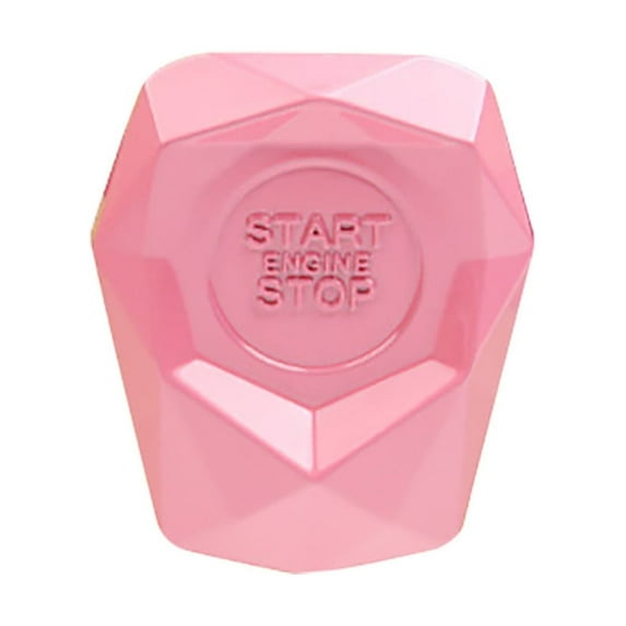 Blasgw Car Engine Start Button Cover Decorative Lgnition Alloy Protection Cover Pink
