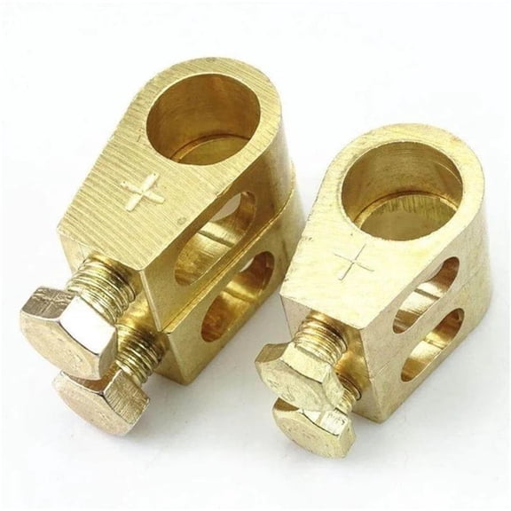 Blasgw Copper Battery Terminal Clamps - Premium Connection Clips for Enhanced Power Transmission, Rust Prevention & Secure Fit, Universal for Cars, Motorcycles, Boats & More gold
