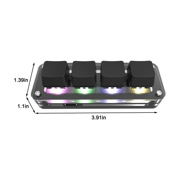 Blasgw Custom Small Keyboard Custom Key4 Small Keyboard Copy Paste Gaming Game Mini Mechanical Keyboard Black