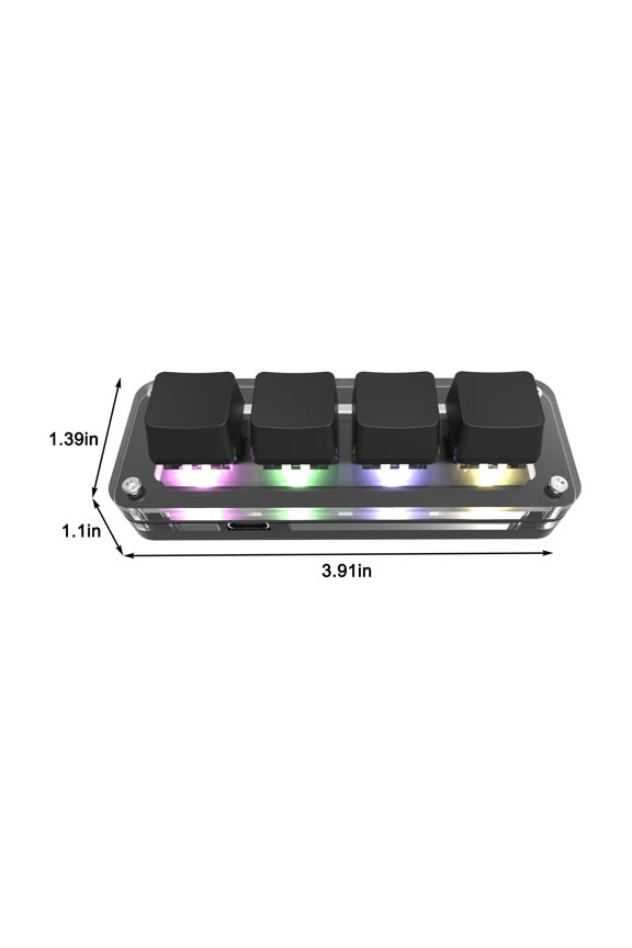 Custom Small Keyboard Custom Key4 Small Keyboard Copy Paste Gaming Game Mini Mechanical Keyboard Black