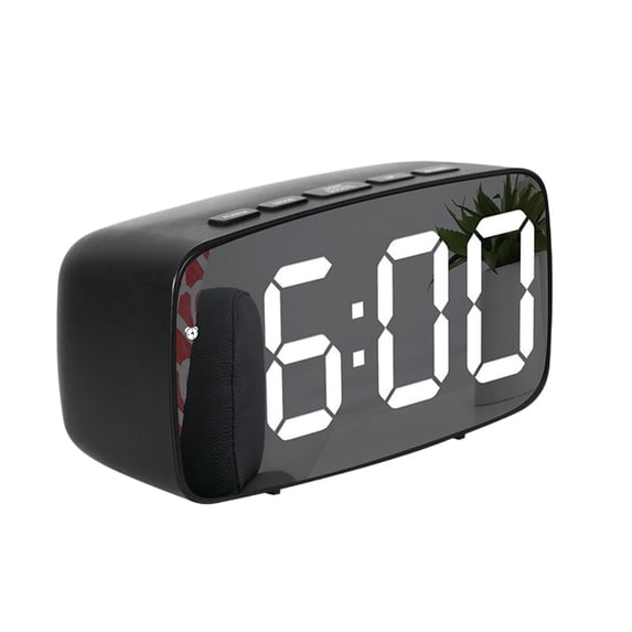 Blasgw Digital Electronic Clock LED Display Electronic Clock Stereo Digital Display Snooze Alarm Clock 12/24H Switching Temperature Display Black