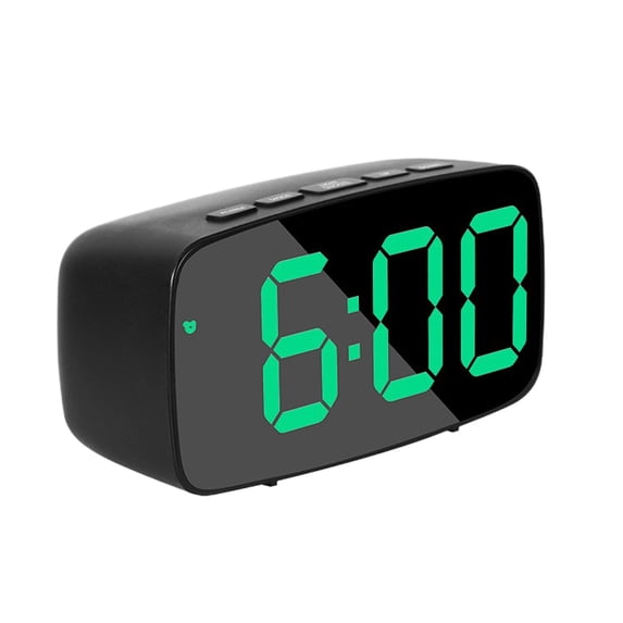 Blasgw Digital Electronic Clock LED Display Electronic Clock Stereo Digital Display Snooze Alarm Clock 12/24H Switching Temperature Display Black