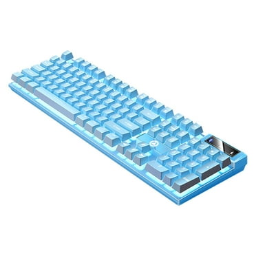 Blasgw Gaming Keyboard USB Wired Floating Keyboard, Ergonomic Water Mechanical Feeling Keyboard, Ultra-Slim LED Backlit Keyboard For Desktop, Compute Blue