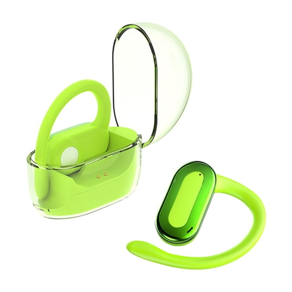 Blasgw High-capacity Transparent Case Bluetooth Earbuds Wireless Sports Earphones With Extended Battery Life And Secure Fitness Green
