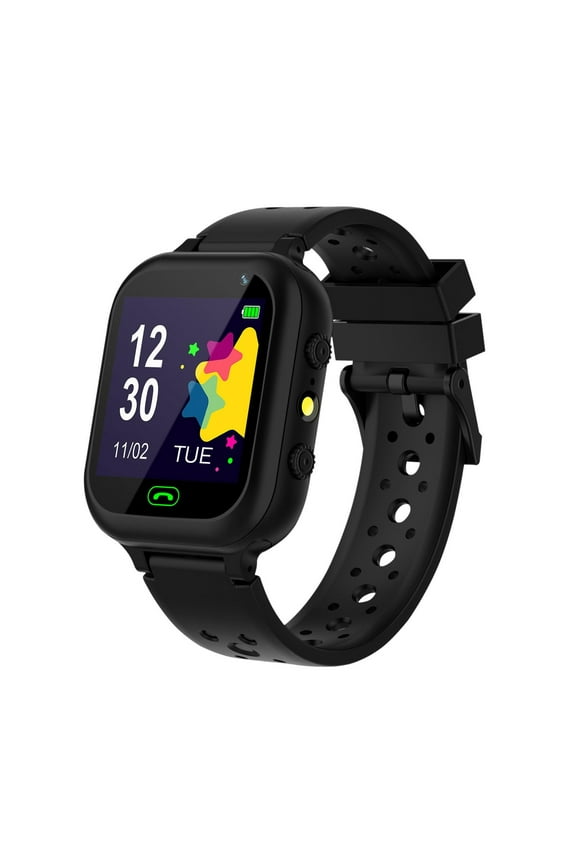 Kids Smart Watch For Boys Girls Ages 3-12 With Games Video Camera Music Player Call 12/24 Hour Clock Flashlight Calculator HD Touchscreen Black