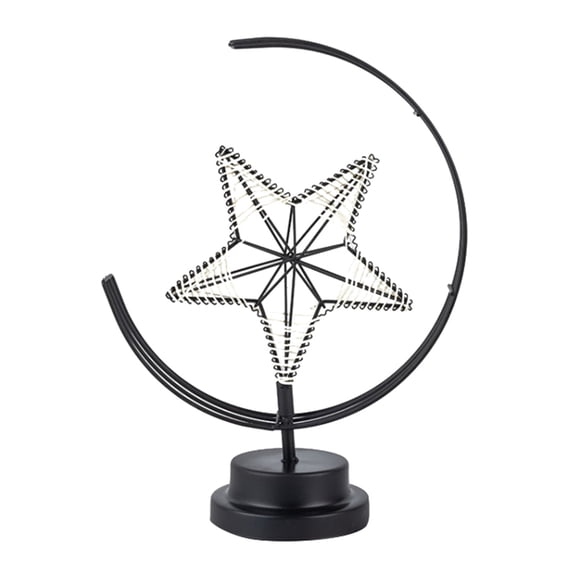 Blasgw LED Decorative Lamp Table Lamp Modeling Lamp Diy Rattan Star Night Light Black