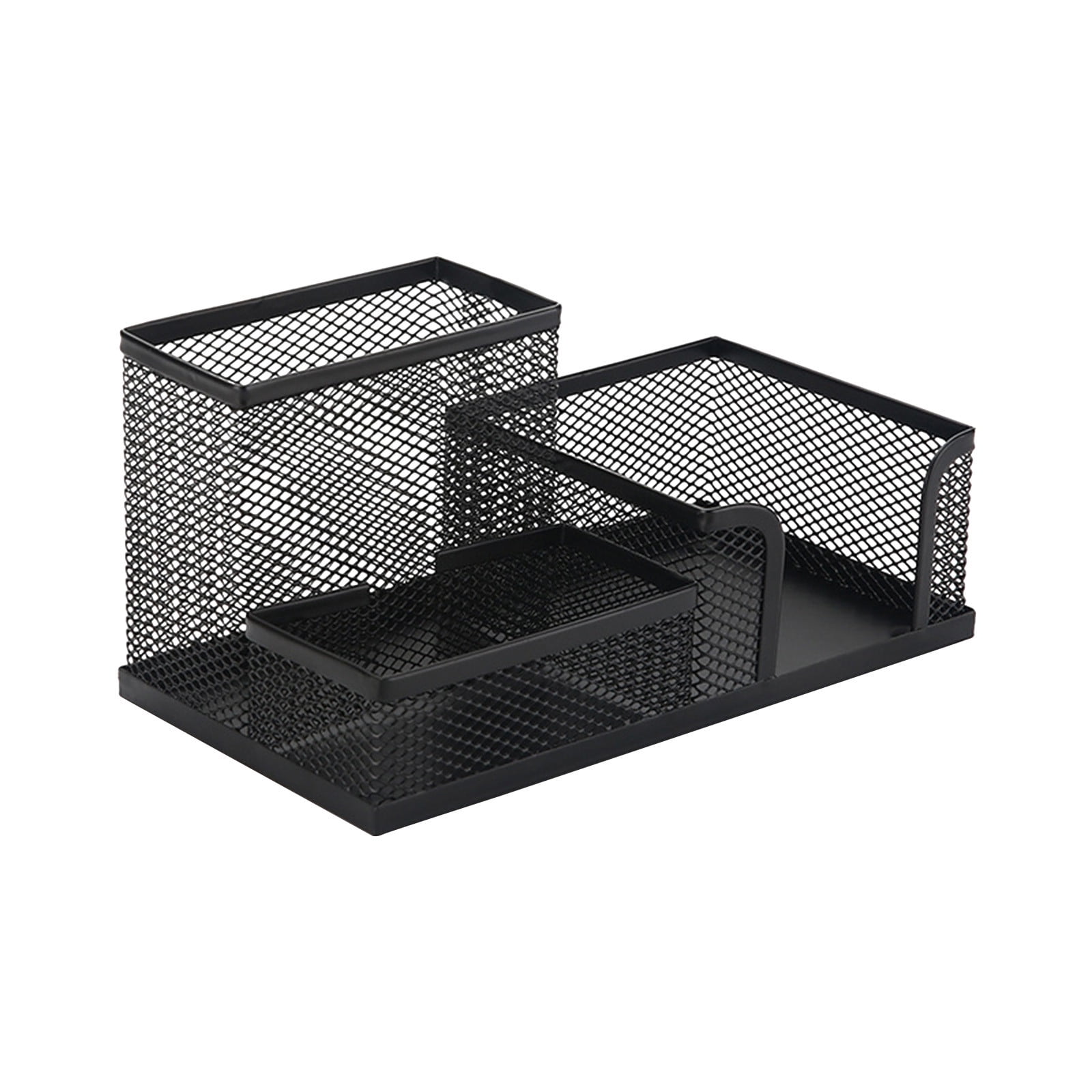 Blasgw Mesh Pencil Holder for Desk - Black Metal Pen Organizer with 3 ...