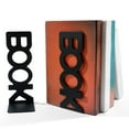 thumbnail image 1 of Blasgw Metal Bookends for Shelves - Heavy Duty Book Ends, Desktop Book Stand for Office, Decorative Book Supports for Books, Magazines, Files Sturdy Stylish Black, 1 of 7