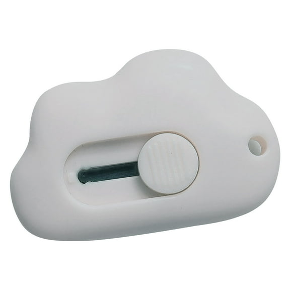 Blasgw Mini Cloud Portable Box Cutter,Retractable Utility Knife, DIY Small Retractable Paper Knife, School Stationery Cute Paper Cutter For Packages, Letters And Cardb White