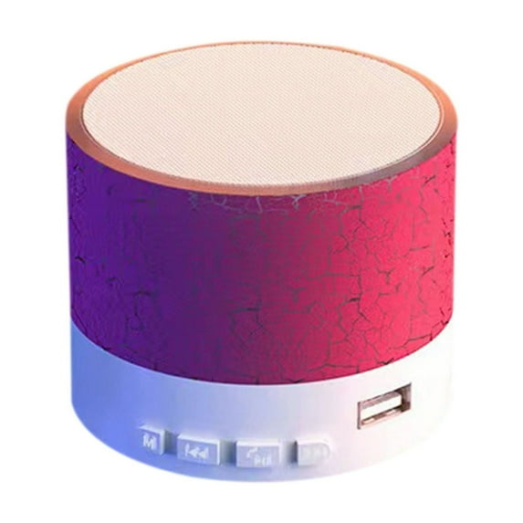 Blasgw Mini Portable Bluetooth Speaker with LED Lights - Outdoor Small Subwoofer, Wireless, Color-Changing Glow, 5W Bass, Bluetooth 5.0 for Home, Desktop Pink