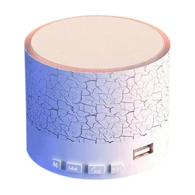 Blasgw Mini Portable Bluetooth Speaker with LED Lights - Outdoor Small Subwoofer, Wireless, Color-Changing Glow, 5W Bass, Bluetooth 5.0 for Home, Desktop White