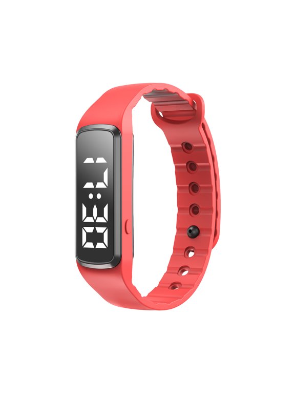 Outdoor Sports Multifunctional Bracelet Vibration Alarm Clock Reminder 24 Hours Pedometer Sports Bracelet Watermelon Red