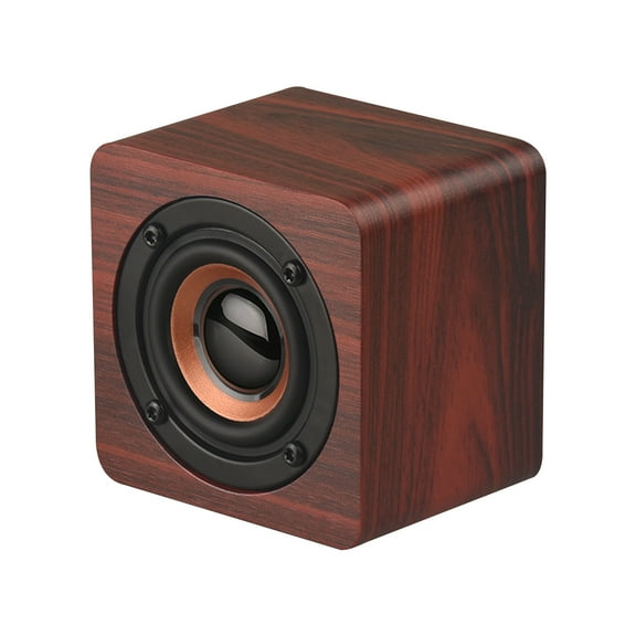 Blasgw Portable Bookshelf Retro Wooden Bluetooth Mini Speaker Subwoofer Stereo Card, Built-in Lithium Battery Red
