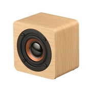 Blasgw Portable Bookshelf Retro Wooden Bluetooth Mini Speaker Subwoofer Stereo Card, Built-in Lithium Battery Yellow