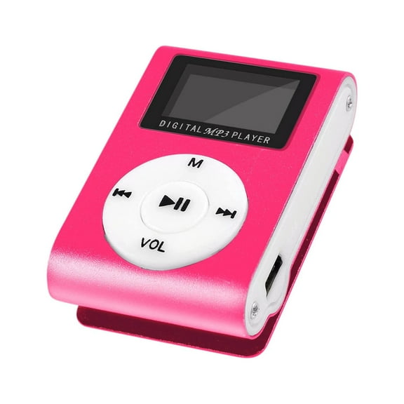 Blasgw Portable MP3 Player, Mini USB LCD Screen MP3 Card Support Sports Music Player Pink