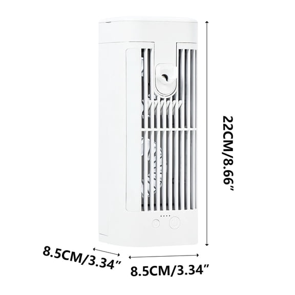 Blasgw Portable Surface Conditioning Fan - Desktop Misting Cooler with Ice Tray, 120mL Water Tank, 3 Wind Speeds, Soft Night Light, USB-C Rechargeable, Ultra-Quiet Operation for Home & Office C