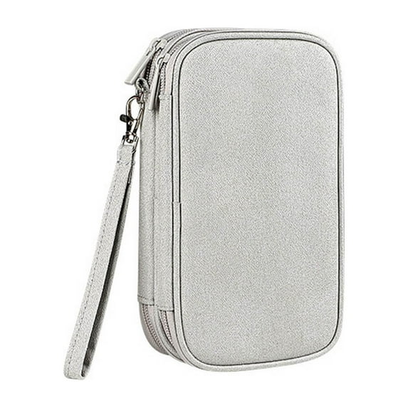 Blasgw Power Hard Disk Protective Sleeve Charging Treasure U Disk Shield Headset Data Cable Digital Accessories Storage Bag Multi-layer Protective Sleeve Gray
