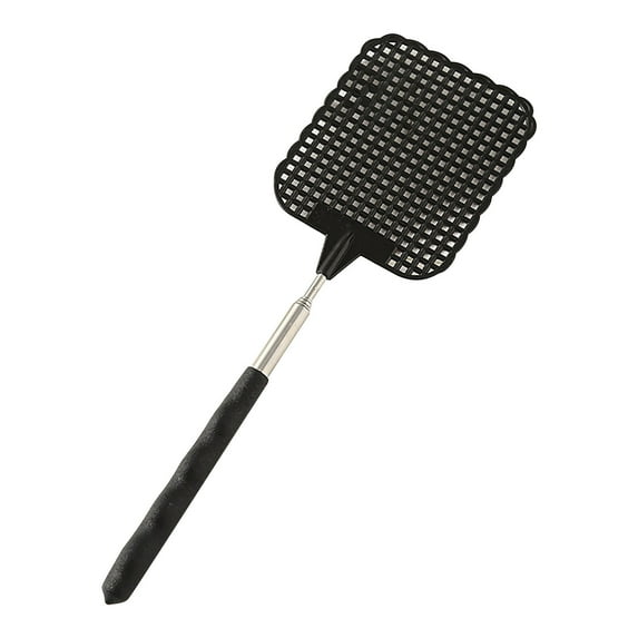 Blasgw Retractable Stainless Steel Fly Swatter Durable Retractable Fly Swatter Black