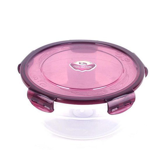 Blasgw Round Thickened Plastic Sealed Fresh-keeping Box Set Transparent Microwave Oven Lunch Box Food Fresh-keeping Refrigerator Storage Box B