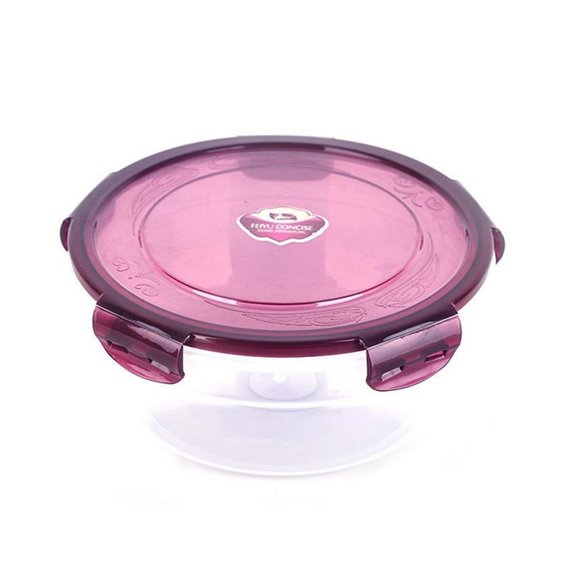 Blasgw Round Thickened Plastic Sealed Fresh-keeping Box Set Transparent Microwave Oven Lunch Box Food Fresh-keeping Refrigerator Storage Box B