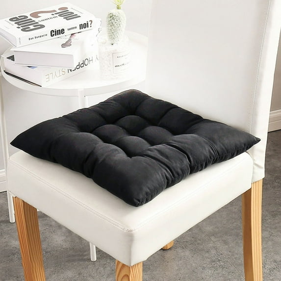 Blasgw Solid Color Frosted Chair Cushion Dining Chair Cushion Office Student And Winter Seat Cushion Non Fading BK