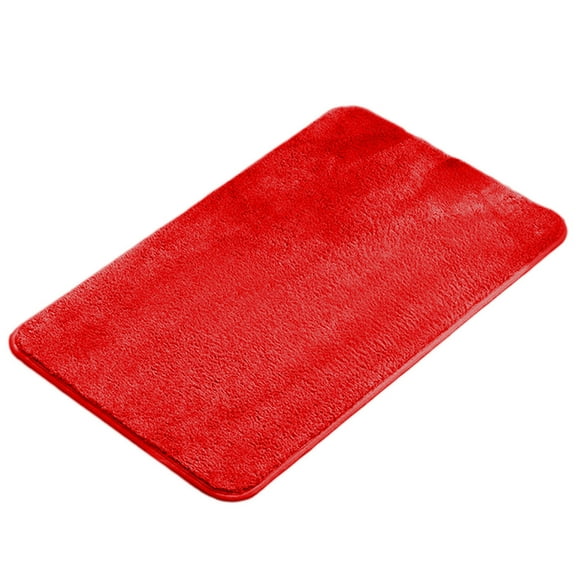 Blasgw Straight Plush Carpet Floor Mats For Bedroom Living Room Bathroom Absorbent Non-slip Mats Kitchen Floor Mats Machine Washable Bathroom Carpets 19x31in Red
