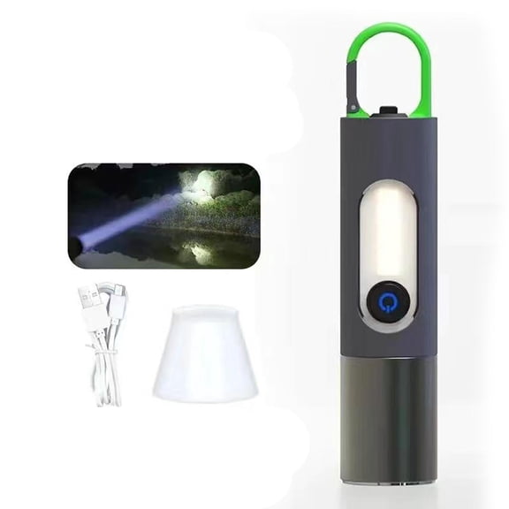 Blasgw Strong Light Flashlight Outdoor Multi-function Searchlight With Hook Camping Light White Flashlight white