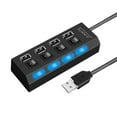 thumbnail image 1 of Blasgw USB HUB 2.0 4 Port Multiple Expander With Multi USB Splitter Hub Use Power Adapter Computer Accessorie Black, 1 of 9